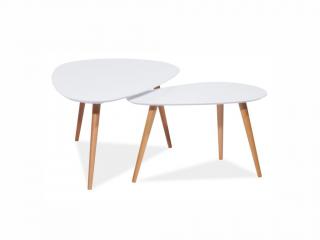 Konferenční stolek - NOLAN B, bílá/buk