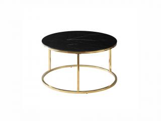 Konferenční stolek - SABINE, černý mramor/zlatá