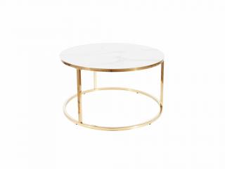 Konferenční stolek - SABINE, mramor/zlatá