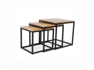 Konferenční stolek - TRIO, dýha dub/černá