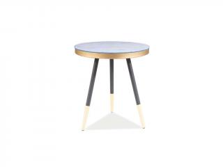 Konferenční stolek - VEGA C, mramor/černá/zlatá