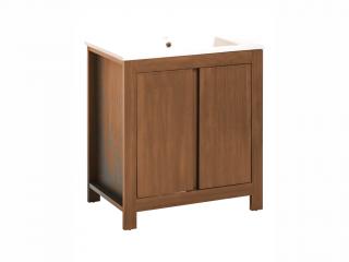 Koupelnová skříňka s umyvadlem - CLASSIC 821 oak, šířka 80 cm, dub country