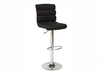 MAXIVA Barová židle - C-617, ekokůže, chromovaná noha Čalounění: černá
