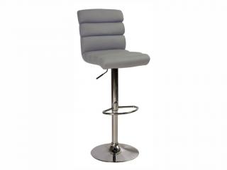 MAXIVA Barová židle - C-617, ekokůže, chromovaná noha Čalounění: šedá