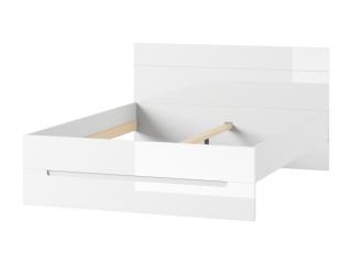 Postel - SELENE 33, 160x200 cm, lesklá bílá/bílá