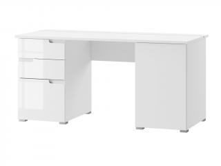 Psací stůl - SELENE 15, lesklá bílá/bílá