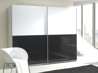 Šatní skříň - LUX 5, bílá/lesklá černá