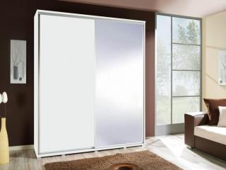 Šatní skříň - PENELOPE 155 se zrcadlem, bílá