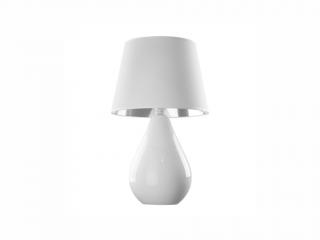 Stolní lampa - LACRIMA 5453, Ø 40 cm, 230V/15W/1xE27, bílá/stříbrná