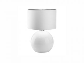 Stolní lampa - PALLA 5079, Ø 36 cm, 230V/15W/1xE27, bílá/stříbrná