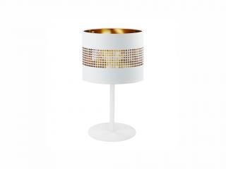 Stolní lampa - TAGO 5056, Ø 20 cm, 230V/15W/1xE27, bílá/zlatá