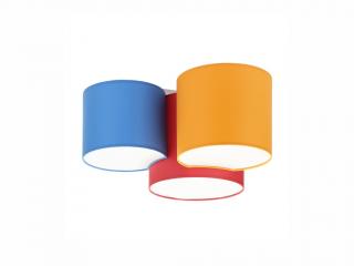 Stropní svítidlo - MONA 3275, 230V/15W/3xE27, modrá/červená/oranžová/bílá
