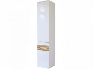 Vysoká závěsná skříňka - GALAXY 800 white, bílá/lesklá bílá/dub votan