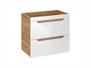 Závěsná skříňka pod umyvadlo - ARUBA 820 white, šířka 60 cm, dub craft/lesklá bílá