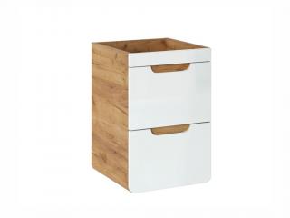 Závěsná skříňka pod umyvadlo - ARUBA 823 white, šířka 40 cm, dub craft/lesklá bílá