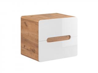 Závěsná skříňka pod umyvadlo - ARUBA 828 white, šířka 60 cm, dub craft/lesklá bílá