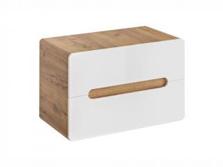 Závěsná skříňka pod umyvadlo - ARUBA 829 white, šířka 80 cm, dub craft/lesklá bílá