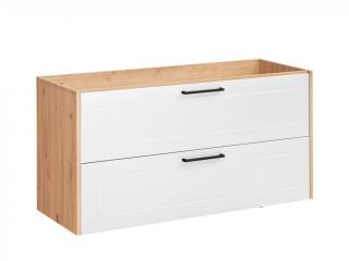 Závěsná skříňka pod umyvadlo - MADERA 854 white, šířka 120 cm, dub artisan/bílá
