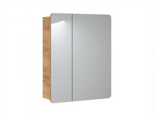 Závěsná skříňka se zrcadlem - ARUBA 841, šířka 60 cm, dub craft