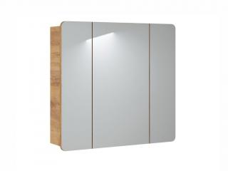 Závěsná skříňka se zrcadlem - ARUBA 843, šířka 80 cm, dub craft