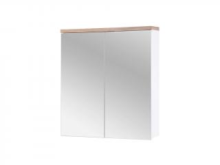 Závěsná skříňka se zrcadlem - BALI 840 white, šířka 60 cm, bílá/dub votan