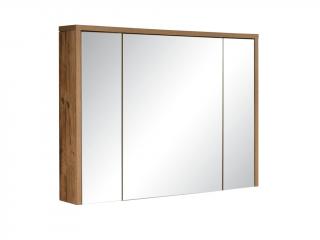 Závěsná skříňka se zrcadlem - HAMPTON 842, šířka 100 cm, dub hunton