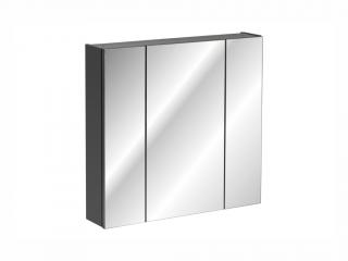 Závěsná skříňka se zrcadlem - MONAKO 841 grey, šířka 80 cm, šedá