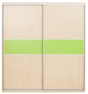 Domestav - Skříň s posuvnými dveřmi 195 cm, lamino dveře smrk, bílá