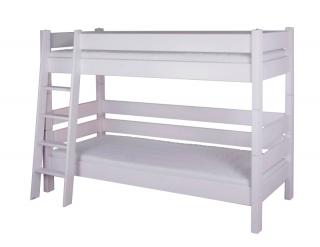 Gazel Sendy etážová postel 90 x 200 cm palanda 155 cm buk bílá  + 2 kapsy na postel ZDARMA