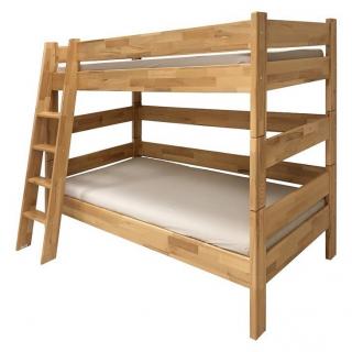 Gazel Sendy etážová postel 90 x 200 cm palanda 155 cm buk přírodní  + 2 kapsy na postel ZDARMA