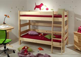 Gazel Sendy etážová postel 90 x 220 cm palanda 155 cm smrk přírodní  + 2 kapsy na postel ZDARMA