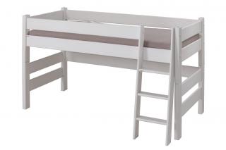 Gazel Sendy postel 90 x 200 zvýšená 120 cm buk bílá  + kapsa na postel ZDARMA