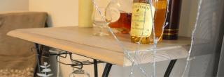 Iron Art deska stolu, dřevo masiv - čtverec 60x60 cm