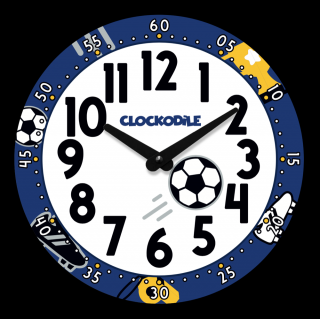 Dětské nástěnné hodiny CLOCKODILE modré fotbal 25 cm CCT0032