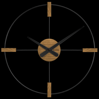Dřevěné černé hodiny STUDIO průměr 50 cm VCT1052