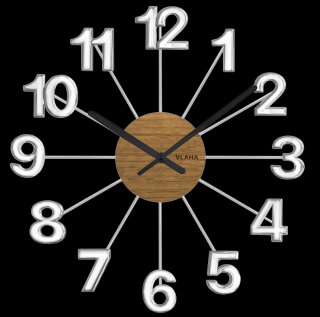 Dřevěné stříbrné hodiny DESIGN VCT1070