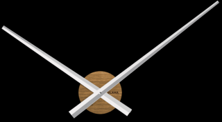 Dubové hodiny MINIMAL vyrobené v Čechách se stříbrnými ručkami