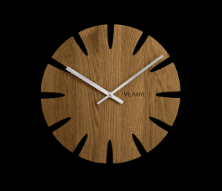 Dubové hodiny VLAHA 32 cm se stříbrnými ručkami VCT1014