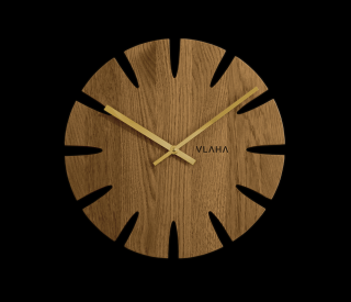 Dubové hodiny VLAHA 32 cm se zlatými ručkami VCT1013