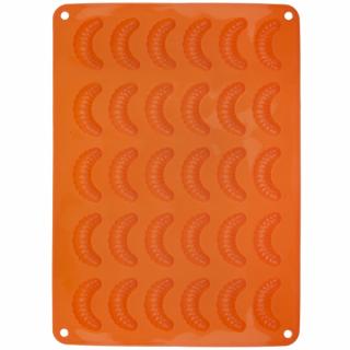 Forma na pečení silikonová rohlíčky 30 ks, oranžová