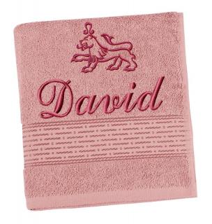 Froté ručník proužek s výšivkou jména a znamení zvěrokruhu na přání burgundy 50x100 cm