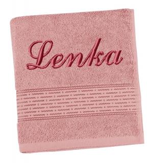 Froté ručník proužek s výšivkou jména na přání burgundy 50x100 cm