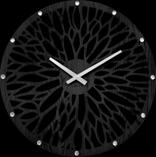 Impozantní černé dřevěné hodiny LAVVU WOOD LCT1182