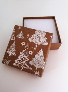 Krabička na střední sadu šperků papírová vánoční