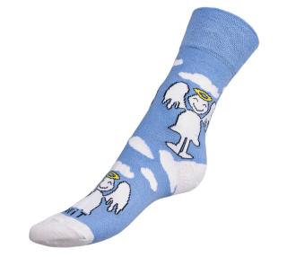 Ponožky Anděl modrá, bílá vel. 35-38