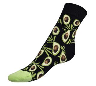 Ponožky Avokádo černá, zelená vel. 35-38