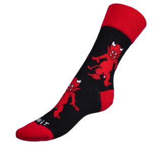 Ponožky Čert černá, červená vel. 35-38
