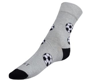 Ponožky Fotbal šedá, černá vel. 35-38