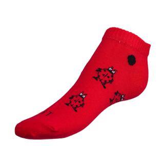 Ponožky nízké Berušky červená,černá vel. 35-38