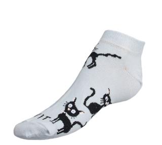 Ponožky nízké Kočka sv.modrá světle modrá,černá vel. 35-38